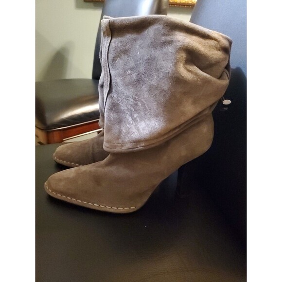 Hot In Hollywood Slouch Boots High Heel Grey Suede Slouchy Womens Size 8 M shoes - Picture 2 of 16